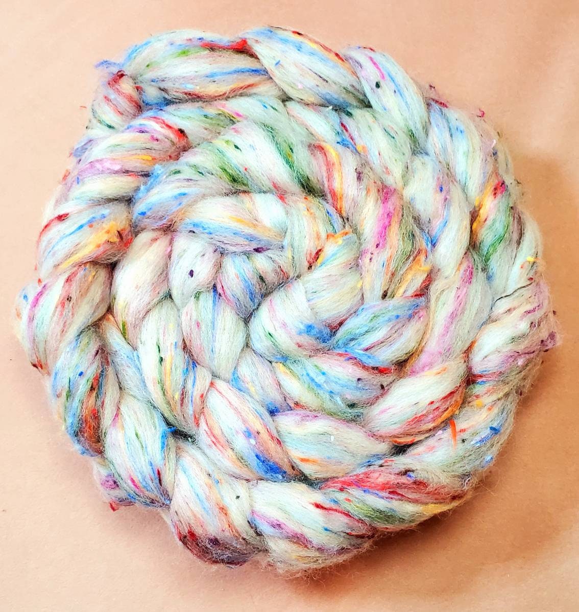 Rainbow Tweed Roving