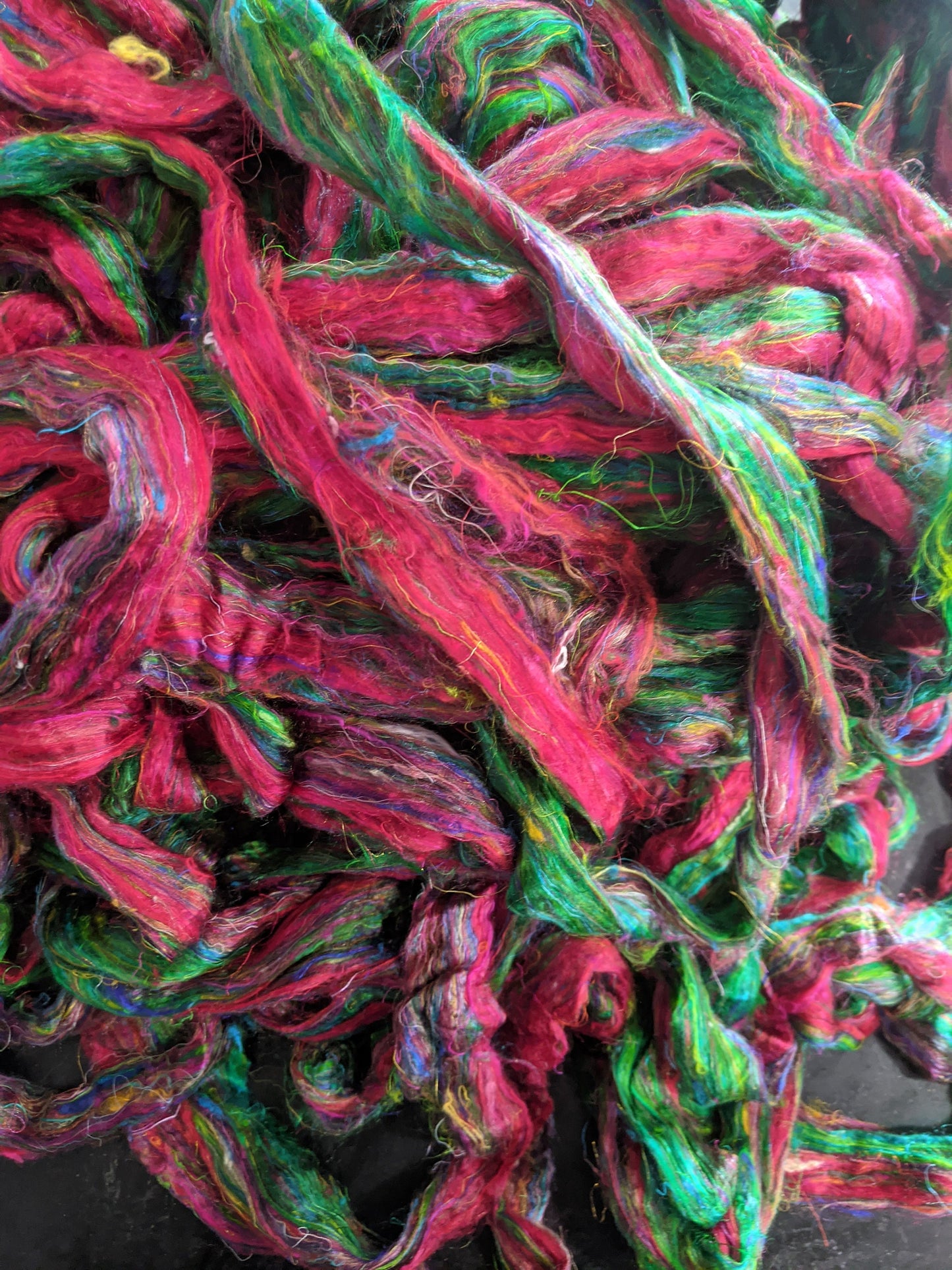 Recycled Sari Silk Roving