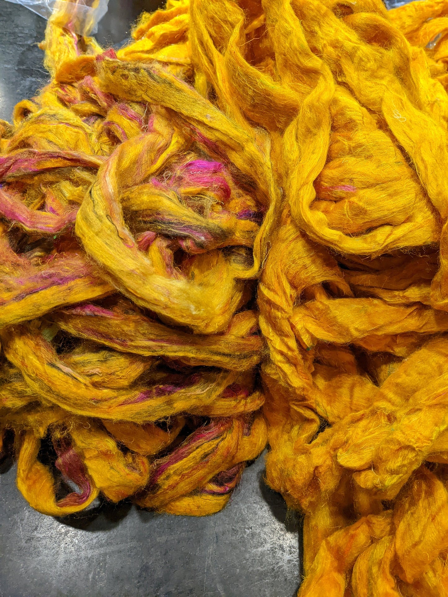 Recycled Sari Silk Roving
