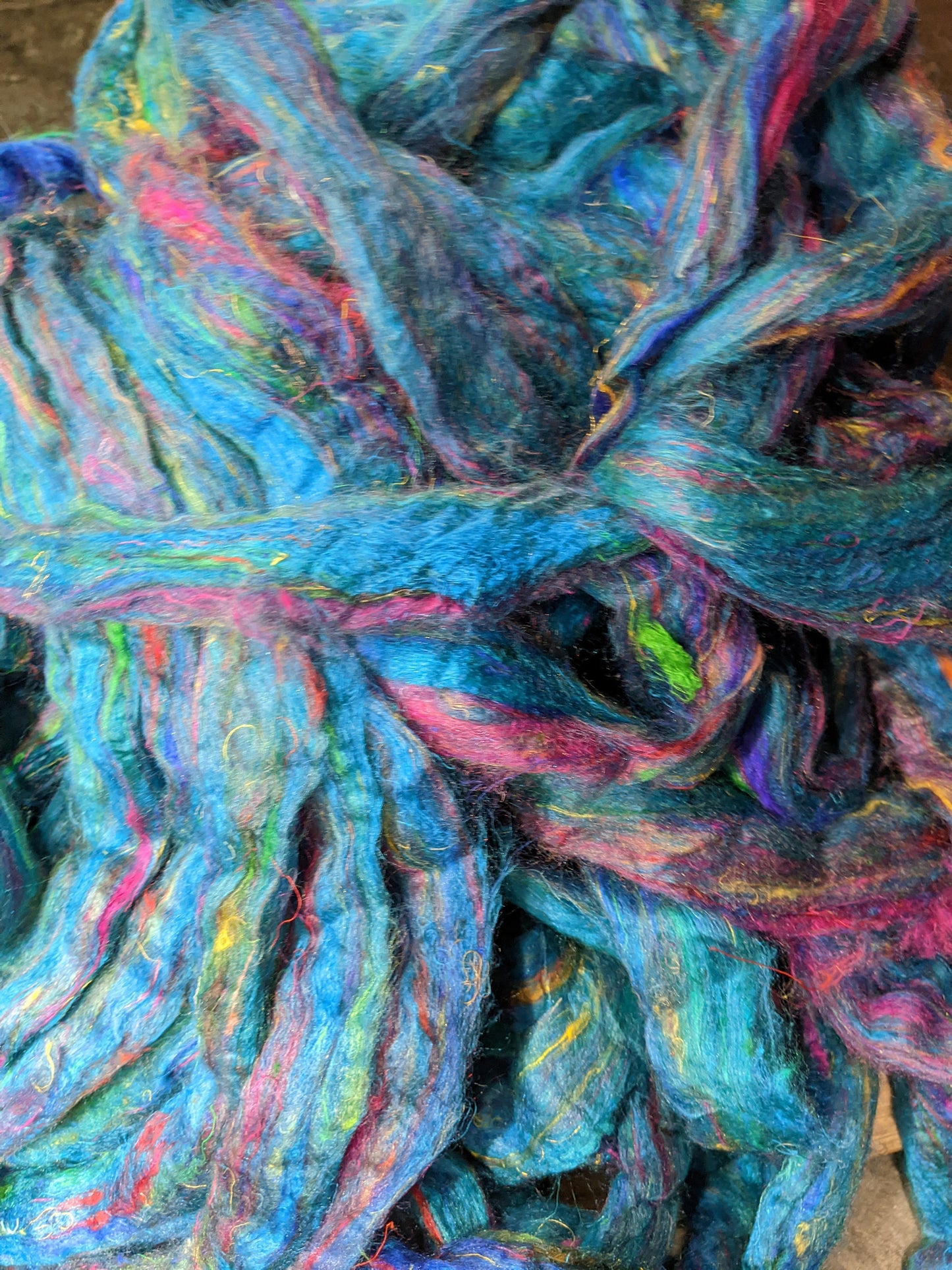 Recycled Sari Silk Roving