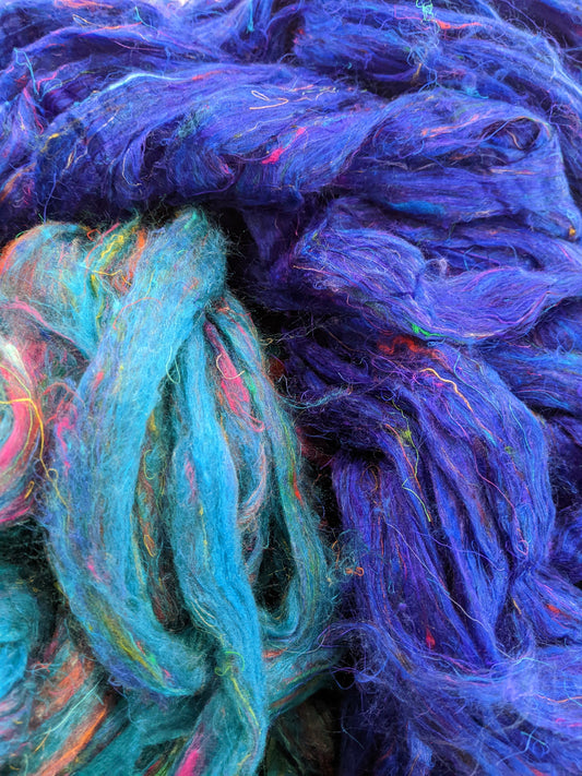 Recycled Sari Silk Roving