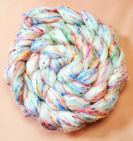 Rainbow Tweed Roving